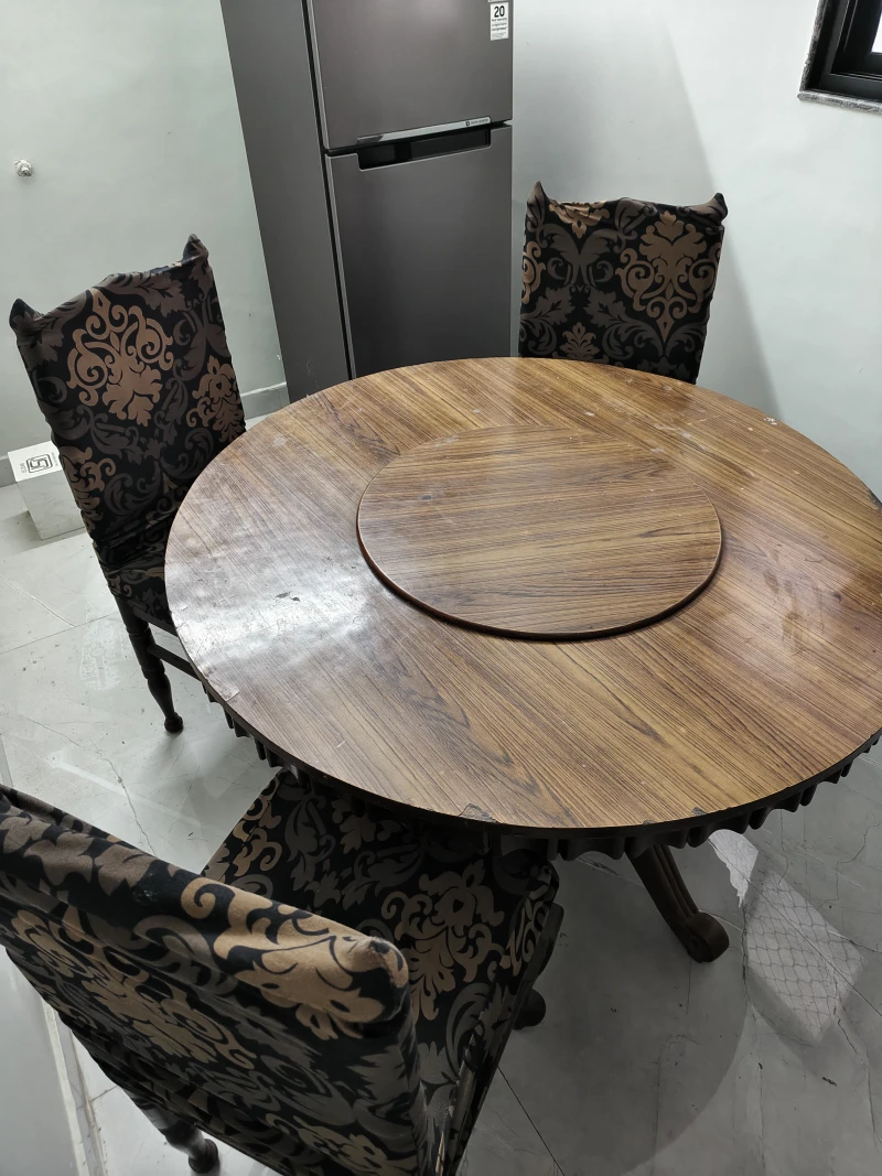 used-wooden-round-dining-table-5-chairs-in-bareilly-1762628919