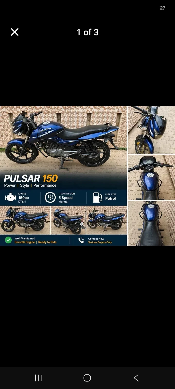 Discover the Bajaj Pulsar 150 from 2016. It is in excellent condition, ready for
